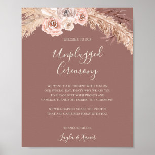 Boho Botanical   Dusty Rose Unplugged Ceremony Poster