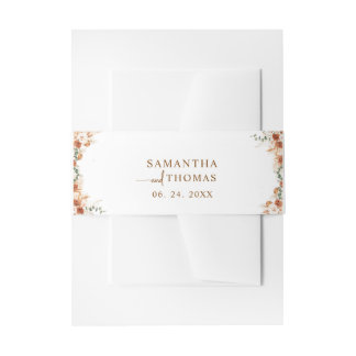 Boho Botanical Elegance Wedding Invitation Belly Band