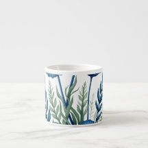 Boho Botanical Espresso Cup, Stylish Coffee Mug. 