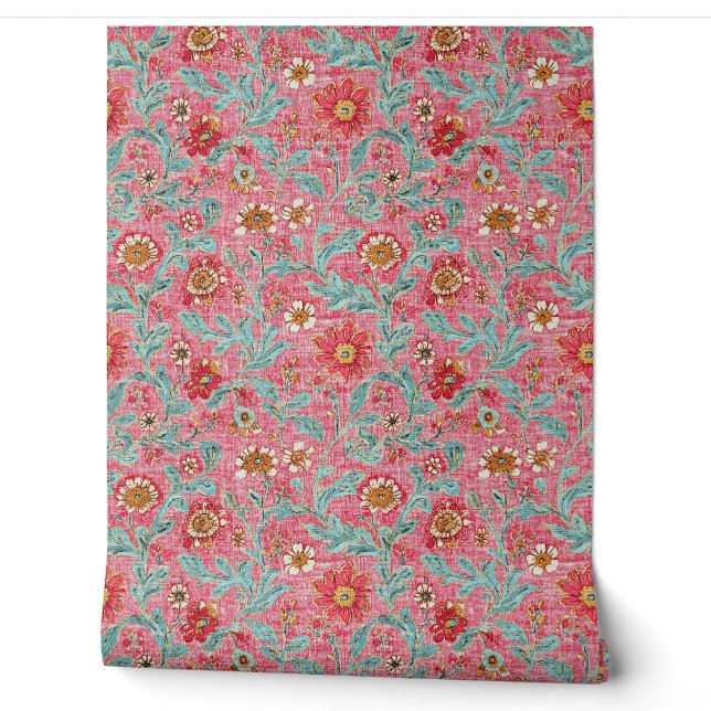 Boho Botanical Floral  Wallpaper (Unrolling)