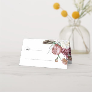 Boho Botanical Floral Wedding Table Place Card