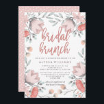 Boho Botanical Flowers Bridal Brunch Invitation<br><div class="desc">This stylish,  feminine bridal shower brunch invitation features watercolor flowers and leaves in muted shades of pink and grey.</div>