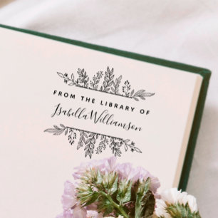 Boho Botanical From the Library of Bookplate Self-inking Stamp