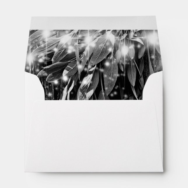 Boho botanical herb leaves rustic Barn-wood  Envelope (Back (Bottom))