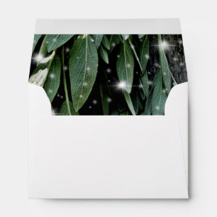 Boho botanical herb leaves twinkle lights envelopes