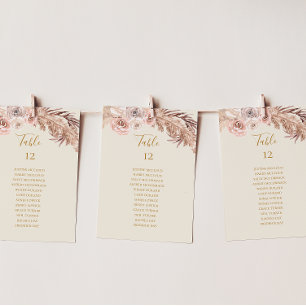 Boho Botanical Ivory Table Number Seating Chart