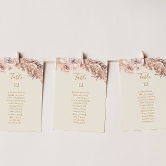 Boho Botanical | Ivory Table Number Seating Chart
