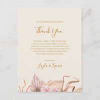 Boho Botanical | Ivory Thank You Reception Card