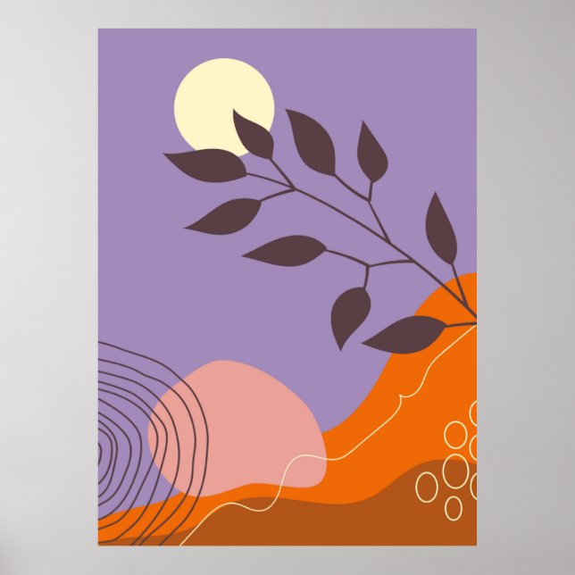 Boho botanical landscape poster (Front)
