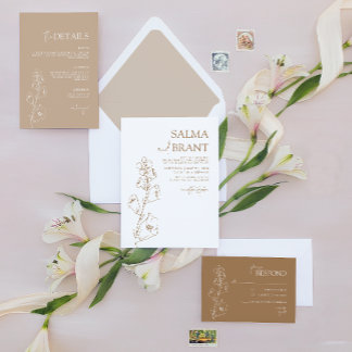Boho Botanical • Minimalist Modern Floral  Invitation
