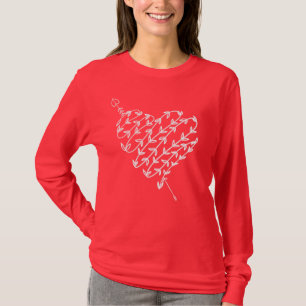 Boho Botanical Minimalist Modern Heart Valentine's T-Shirt