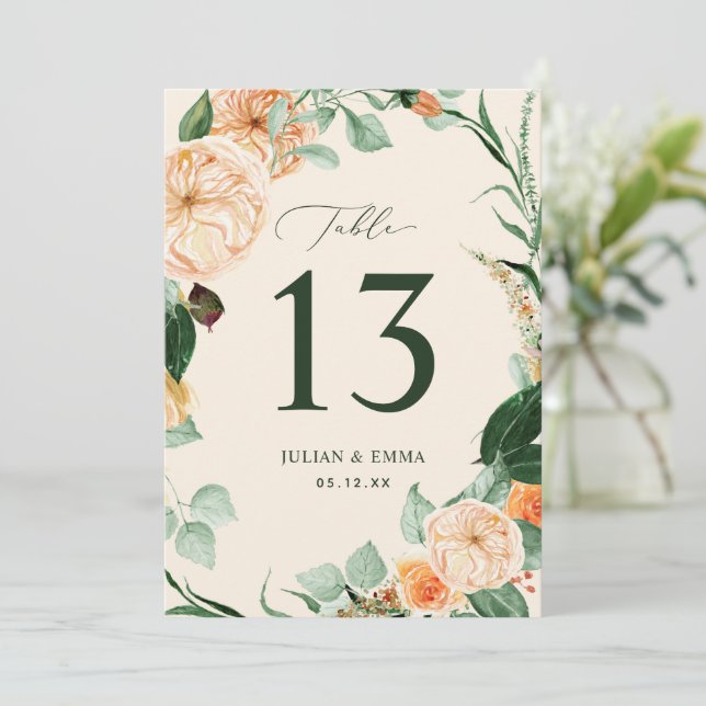 Boho Botanical Pastel Peach Greenery Floral Custom (Standing Front)