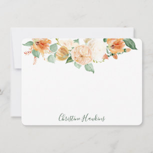 Boho Botanical Peach Watercolor Personalised Card