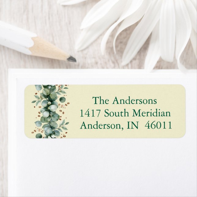 Boho Botanical Return Labels – Sage Green, Blue  (Insitu)