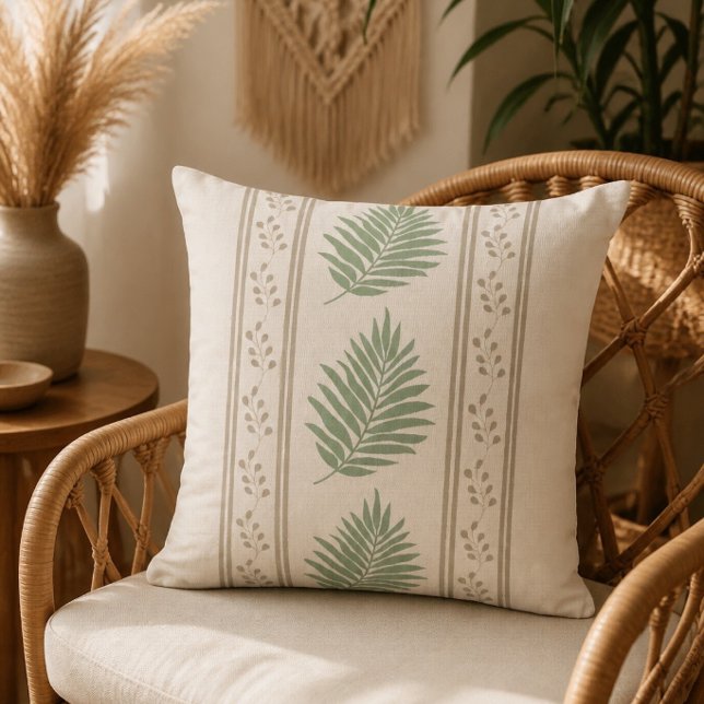 Boho Botanical Square Fashion Pillow (Creator Uploaded)
