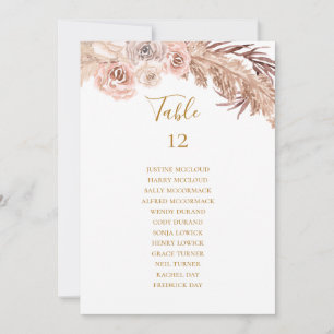Boho Botanical Table Number Seating Chart
