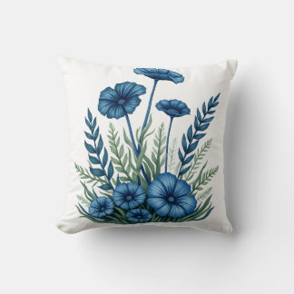 Boho Botanical Throw Pillow | Floral Home Decor