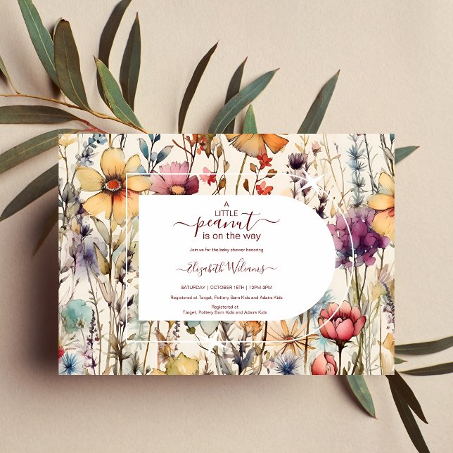Boho Botanical Watercolor Wildflowers Baby Shower  Invitation (Creator Uploaded)