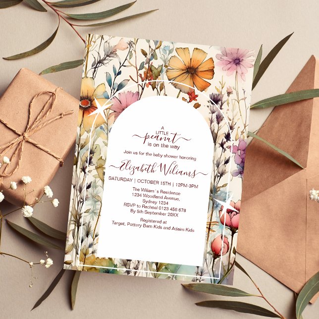 Boho Botanical Watercolor Wildflowers Baby Shower  Invitation (Creator Uploaded)
