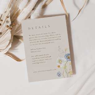 Boho Botanical Wedding Details Enclosure Card