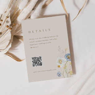 Boho Botanical Wedding Details Enclosure Card
