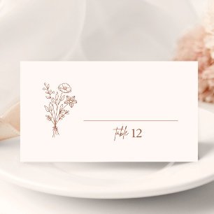 Boho Botanicals Terracotta Wedding Place Card     