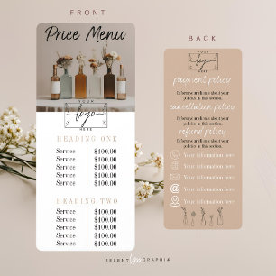 Boho Bottles   Flowers   Price & Policy Menu