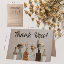 Boho Bottles | Flowers | Thank You Card