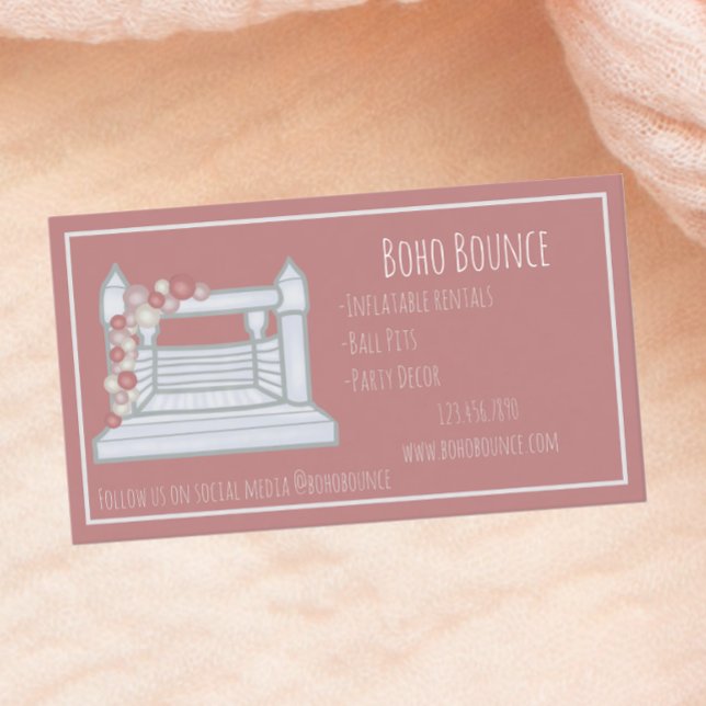 Boho Bounce House Inflatable Party Rentals Business Card (Creator Uploaded)