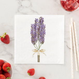 Boho Bouqet of Lavender Guest Paper Hand Towel Napkin
