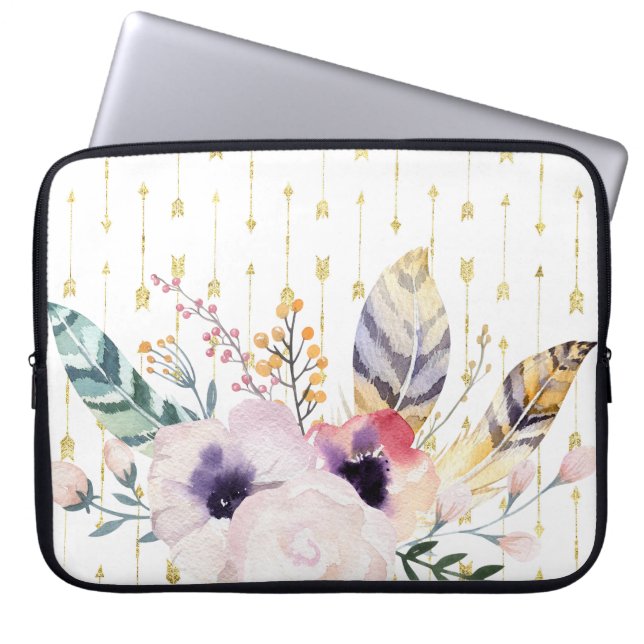 Boho Bouquet Laptop Sleeve (Front)