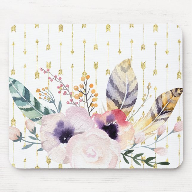 Boho Bouquet Mouse Pad (Front)