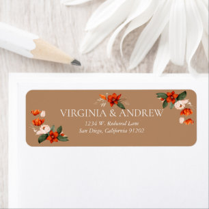 Boho bouquet with fiery flowers terracotta 