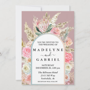  Boho Bouquets Pampas Grass Arch  Frame  Invitation