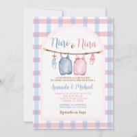 Boho Bow Pumpkin Spanish Gender Reveal Gingham