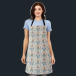Boho Bows and Blossoms Blue Apron<br><div class="desc">Boho and rustic apron featuring hand drawn illustration of bows and flowers in blue colours.</div>