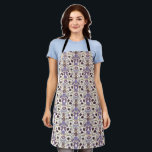 Boho Bows and Blossoms Purple Apron<br><div class="desc">Boho and rustic apron featuring hand drawn illustration of bows and flowers in purple colours.</div>