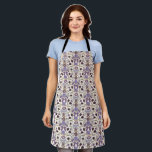 Boho Bows and Blossoms Purple Apron<br><div class="desc">Boho and rustic apron featuring hand drawn illustration of bows and flowers in purple colours.</div>