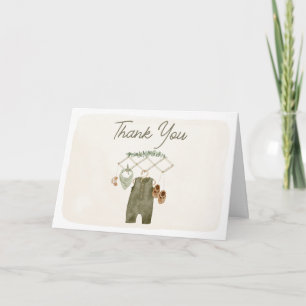 Boho Boy Baby Clothes Baby Shower Thank You Card