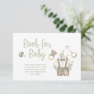 Boho Boy Bear Baby Shower Books For Baby Card