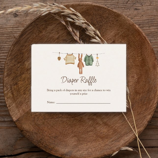 Boho Boy Clothes Baby Shower Diaper Raffle Enclosure Card (Boho Boy Clothes Baby Shower Diaper Raffle Enclosure Card)