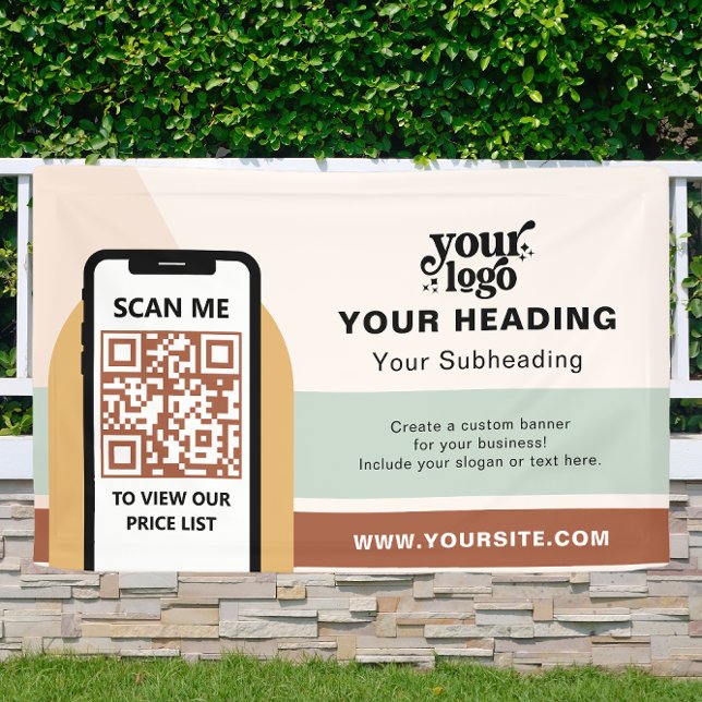 Boho Branding Professional Advertising QR Code Banner (Creator Uploaded)