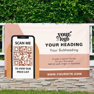 Boho Branding Professional Advertising QR Code Banner