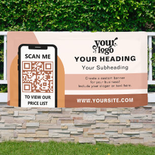 Boho Branding Professional Advertising QR Code Banner