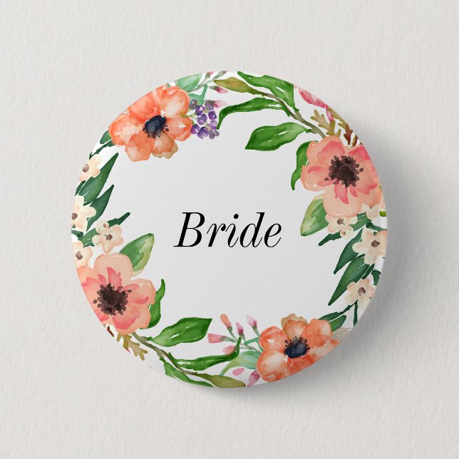 Boho Bridal Party Wedding 6 Cm Round Badge (Front)