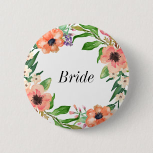 Boho Bridal Party Wedding 6 Cm Round Badge