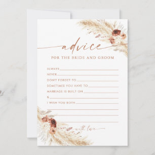 Boho Bridal Shower Advice Cards, Terracotta Floral Invitation
