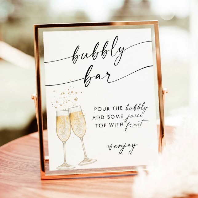 Boho Bridal Shower Bubbly Bar Sign | Mimosa Bar (Creator Uploaded)