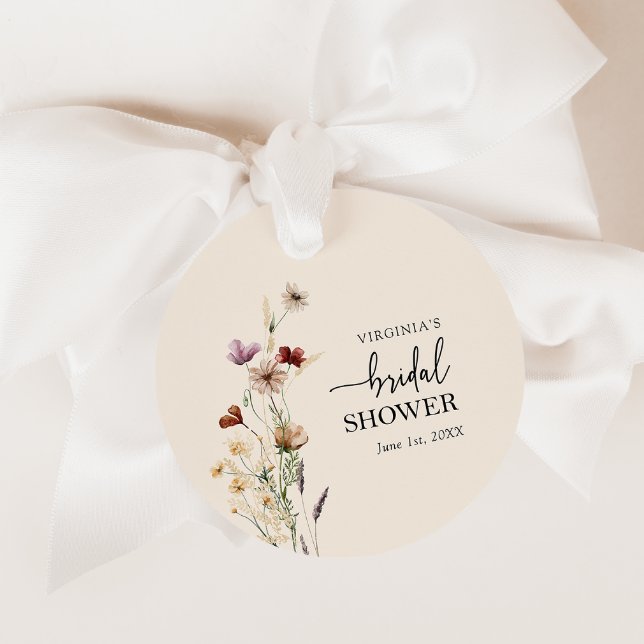 Boho Bridal Shower Favour Tags (Boho Wildflower Bridal Shower Favor Tags
)