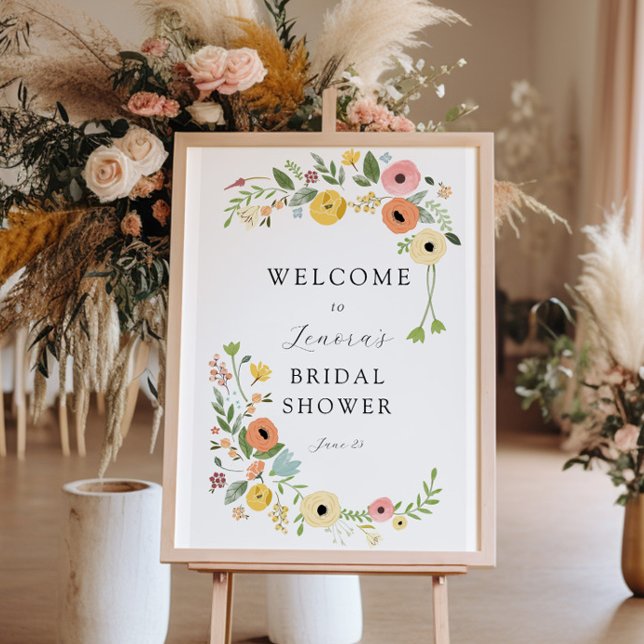 Boho Bridal Shower Floral Welcome Sign (Creator Uploaded)